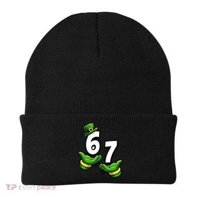 Six Seven 67 St Patricks Day 6 7 Shamrock Meme Beanie