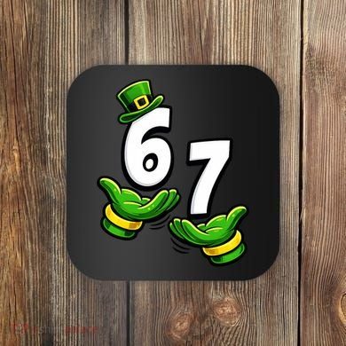 Six Seven 67 St Patricks Day 6 7 Shamrock Meme Coaster