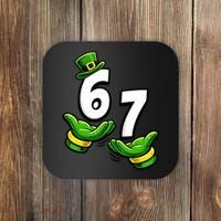 Six Seven 67 St Patricks Day 6 7 Shamrock Meme Coaster thumb 0