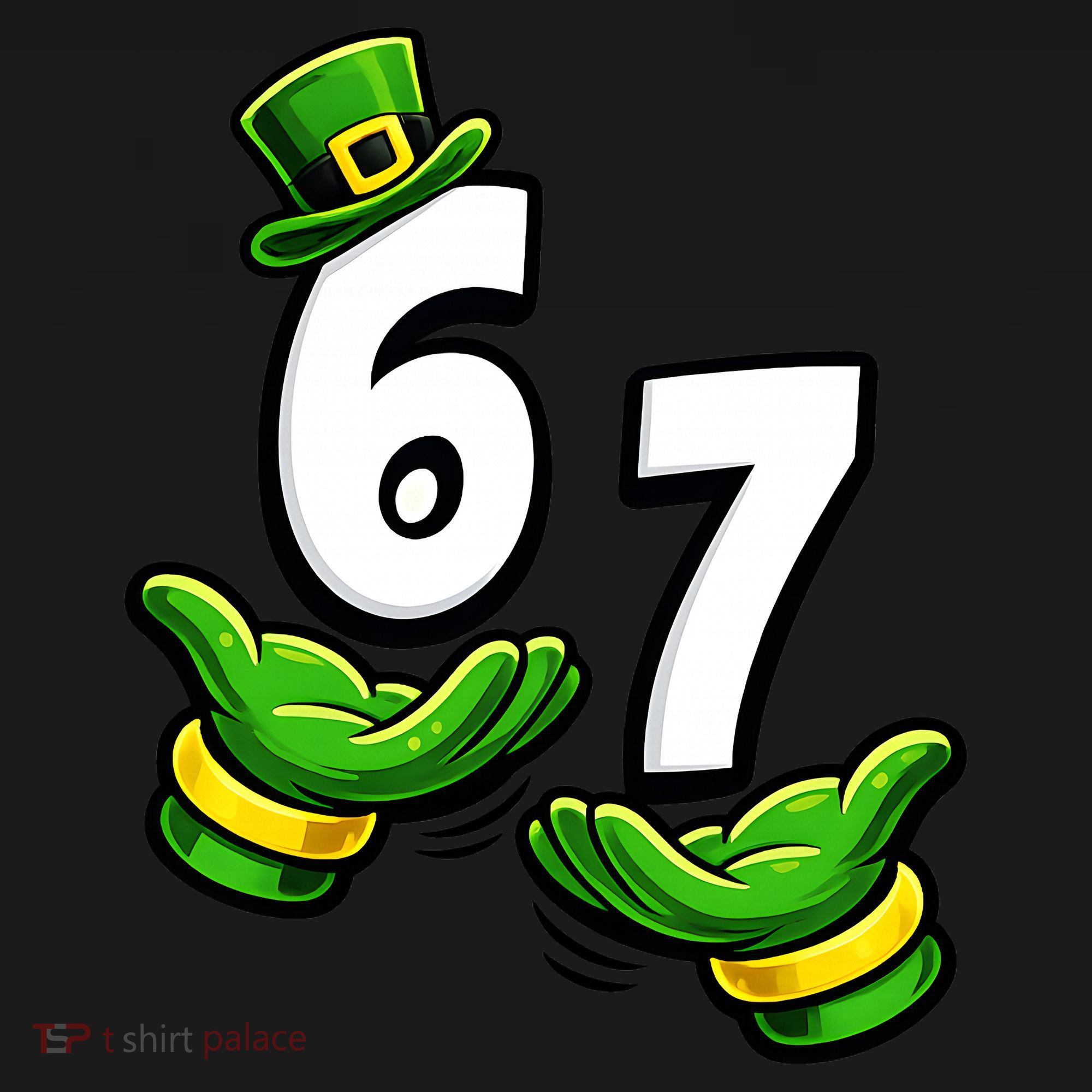 Six Seven 67 St Patricks Day 6 7 Shamrock Meme Polo
