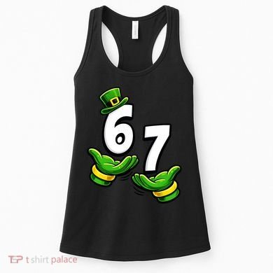 Six Seven 67 St Patricks Day 6 7 Shamrock Meme Women's Tank Top