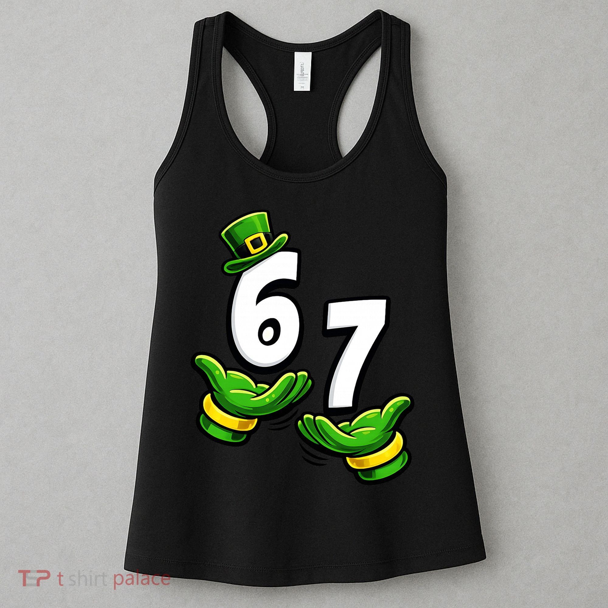 Six Seven 67 St Patricks Day 6 7 Shamrock Meme Women's Tank Top
