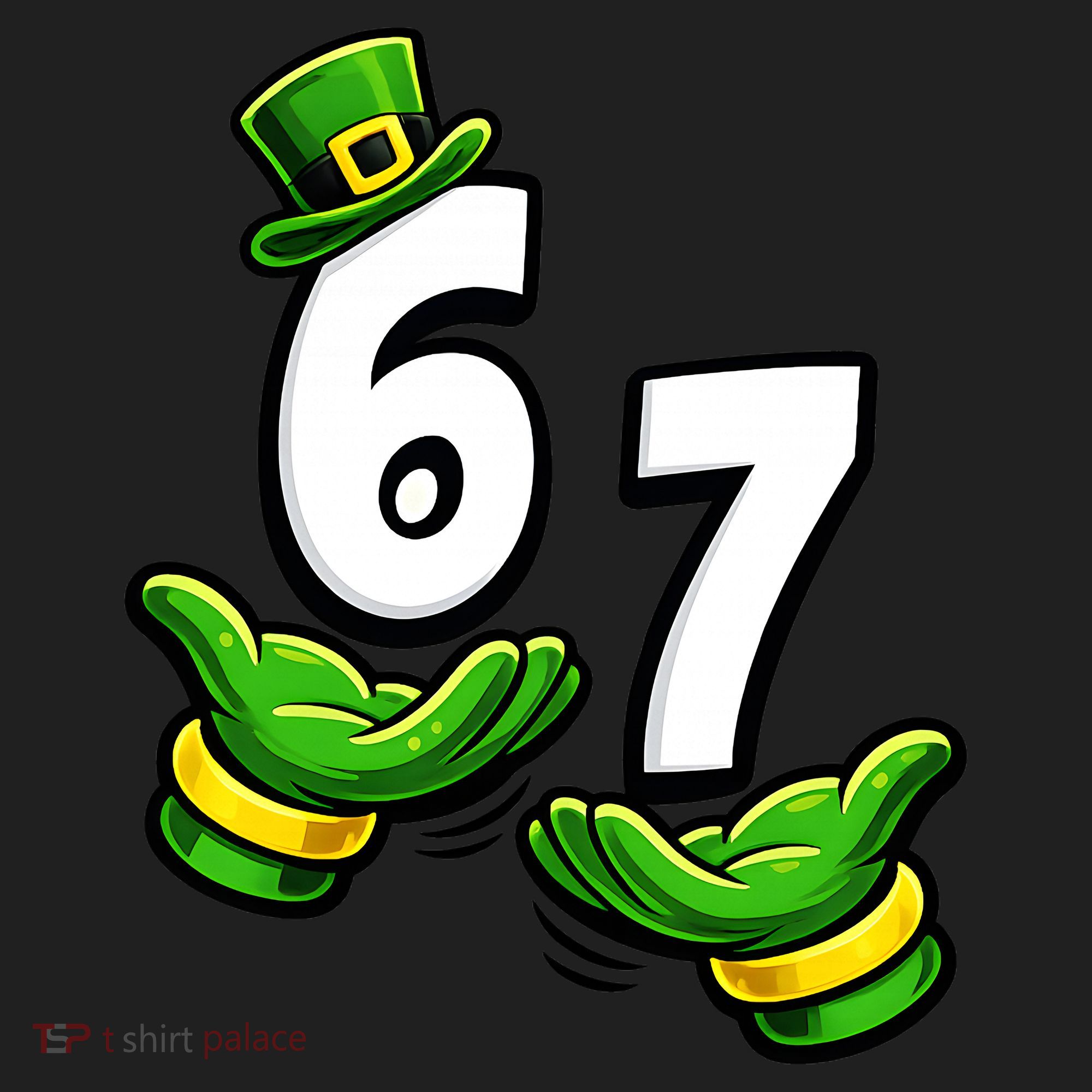 Six Seven 67 St Patricks Day 6 7 Shamrock Meme Hat