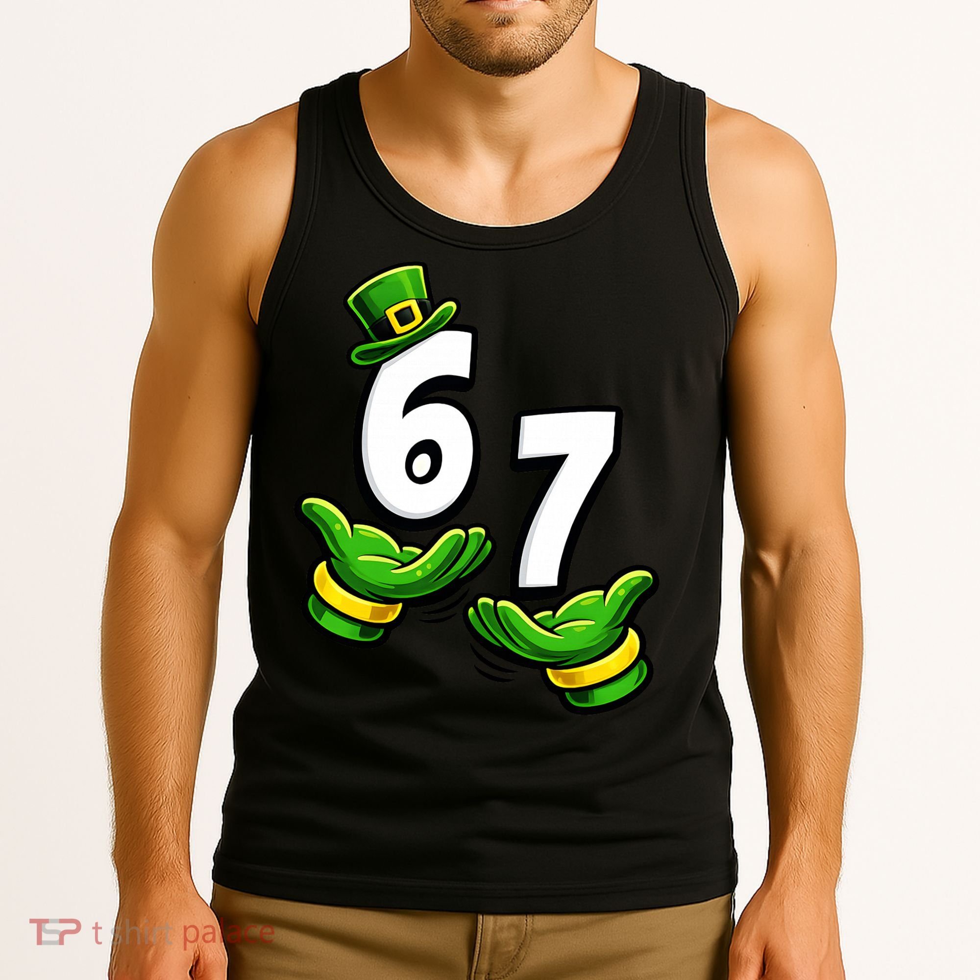 Six Seven 67 St Patricks Day 6 7 Shamrock Meme Tank Top