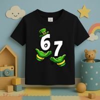 Six Seven 67 St Patricks Day 6 7 Shamrock Meme Toddler T-Shirt thumb 3
