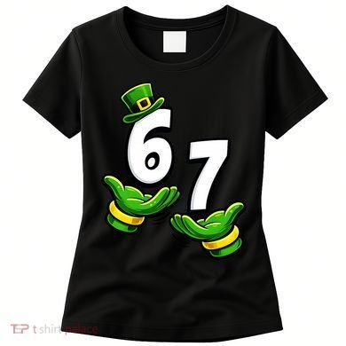 Six Seven 67 St Patricks Day 6 7 Shamrock Meme Women's T-Shirt
