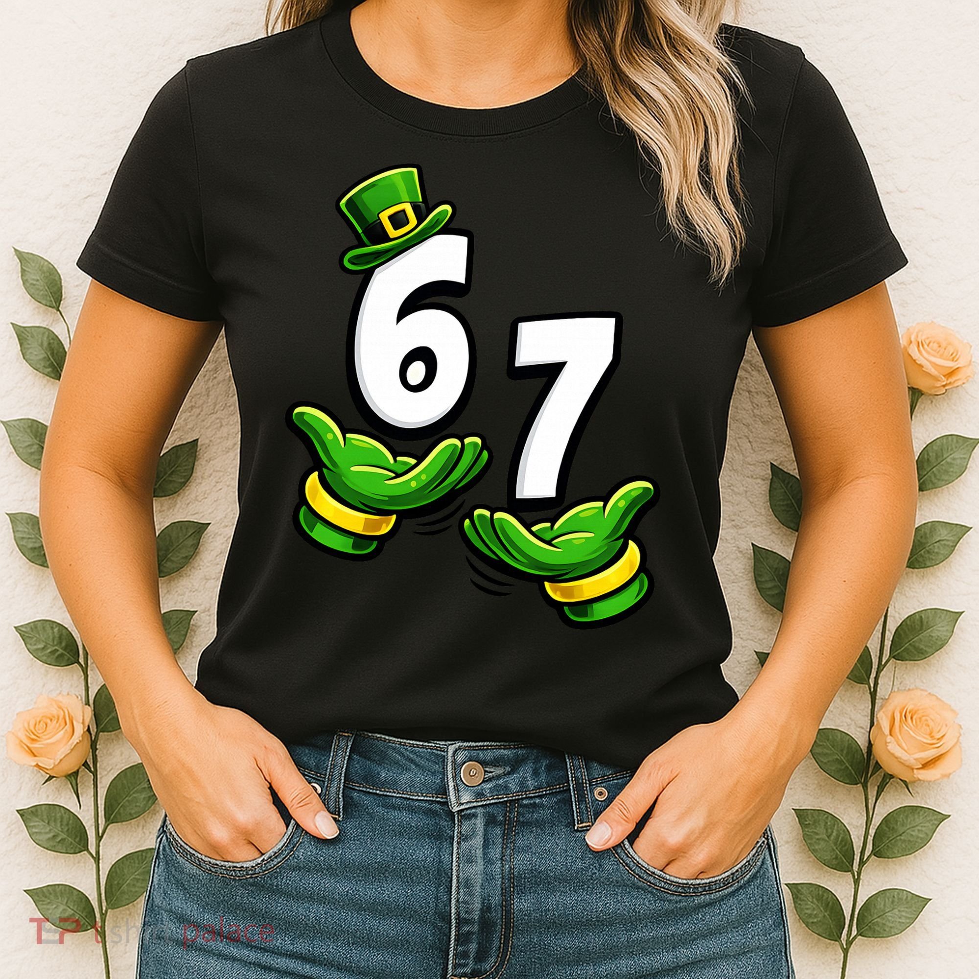 Six Seven 67 St Patricks Day 6 7 Shamrock Meme Women's T-Shirt