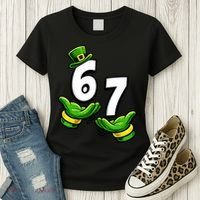 Six Seven 67 St Patricks Day 6 7 Shamrock Meme Women's T-Shirt thumb 3