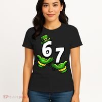 Six Seven 67 St Patricks Day 6 7 Shamrock Meme Women's T-Shirt thumb 4