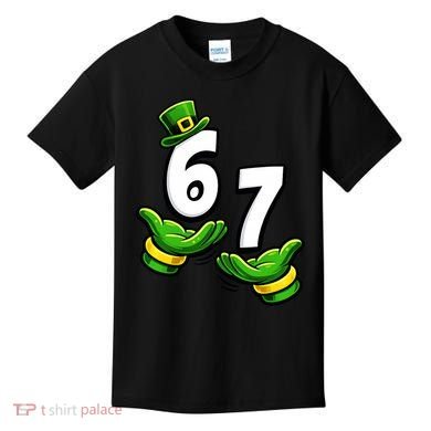 Six Seven 67 St Patricks Day 6 7 Shamrock Meme Kids T-Shirt
