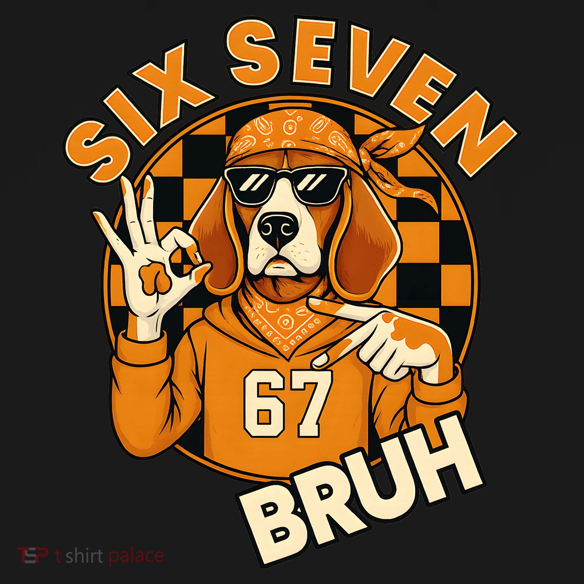 Six Seven 67 Dog 6-7 College Football Polo