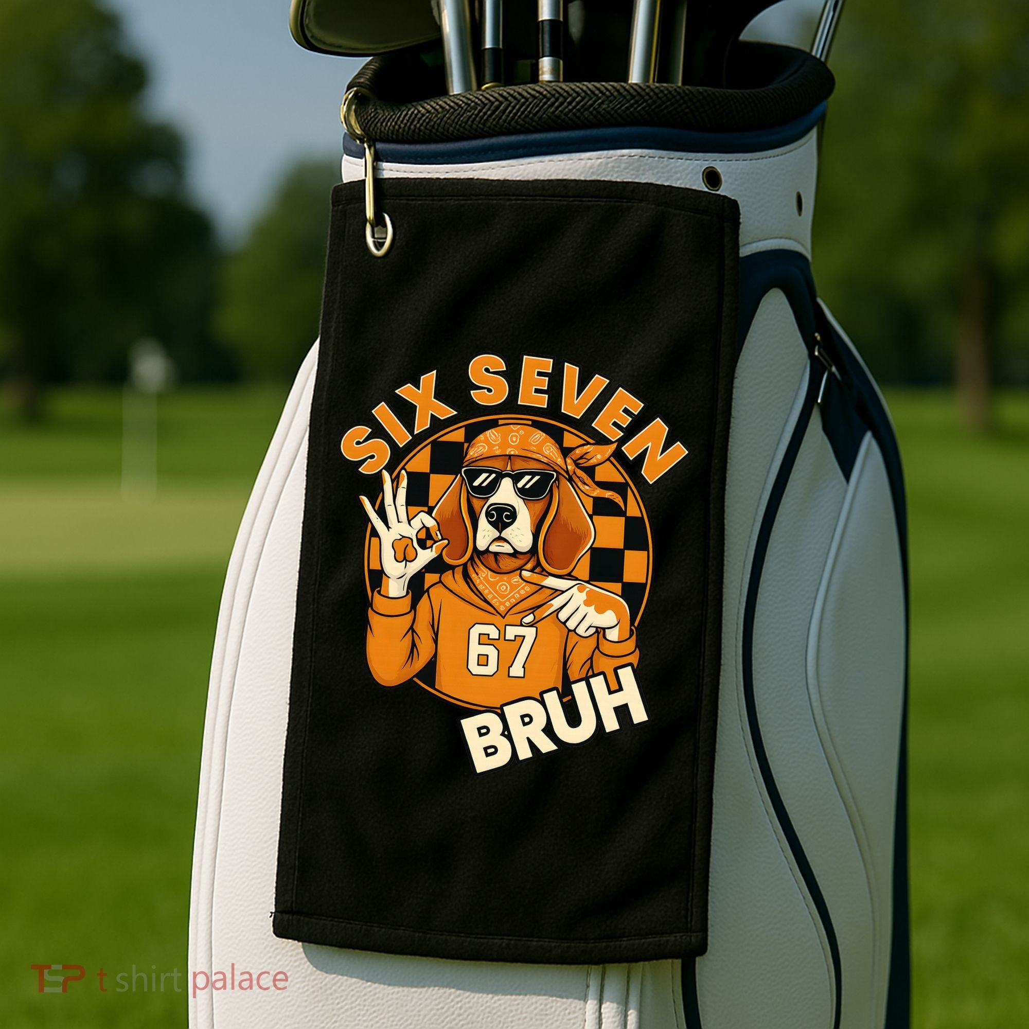 Six Seven 67 Dog 6-7 College Football Golf Towel