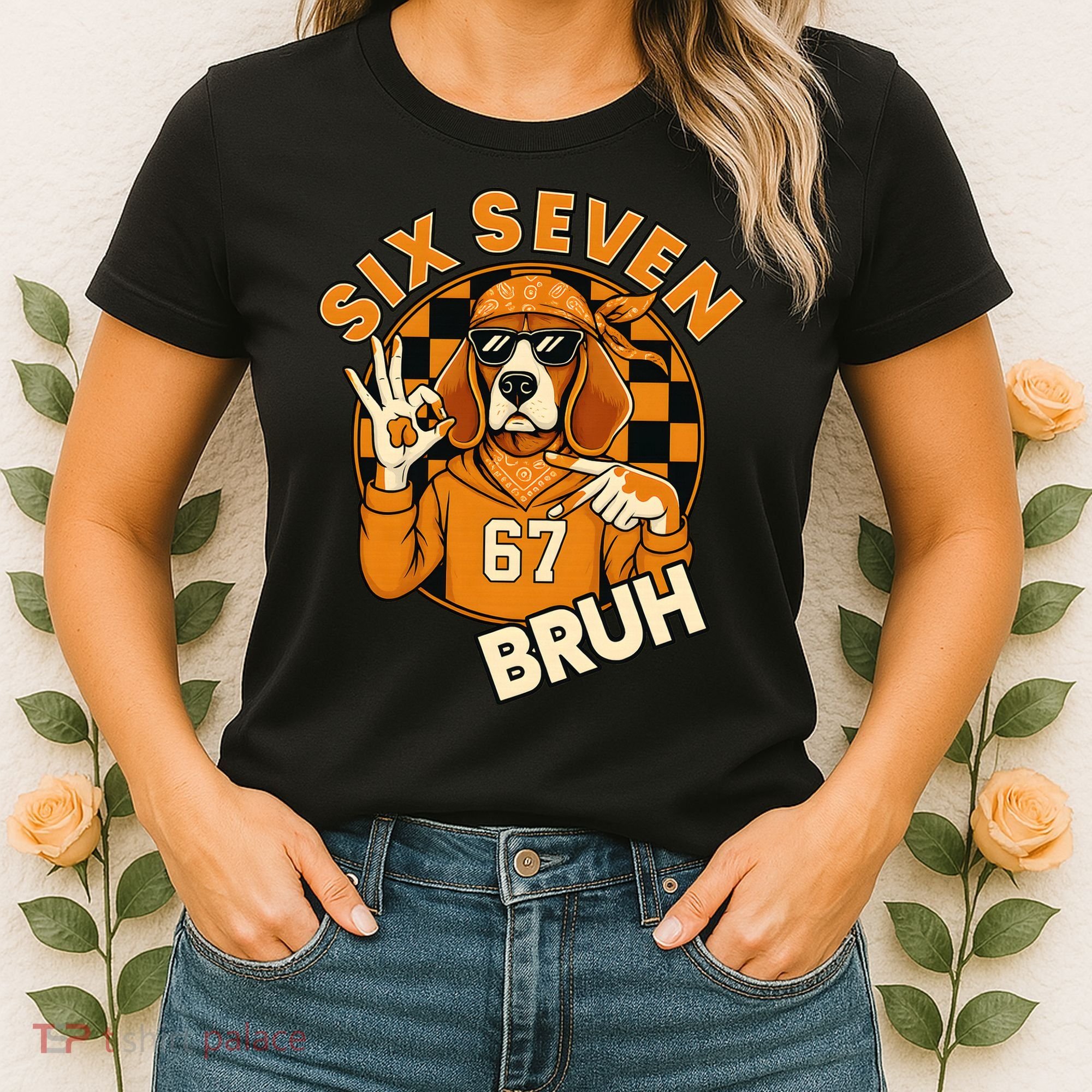 Six Seven 67 Dog 6-7 College Football Women's T-Shirt