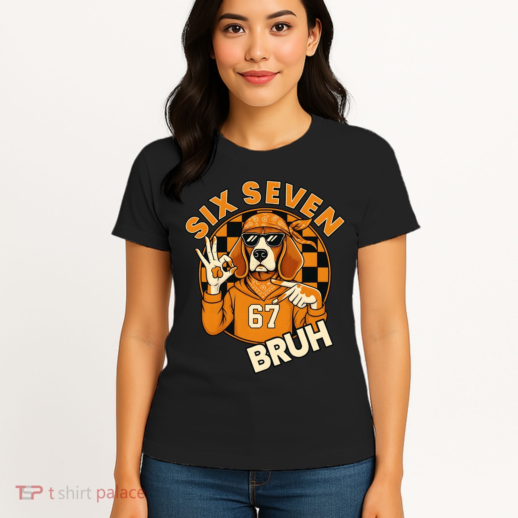 Six Seven 67 Dog 6-7 College Football Women's T-Shirt