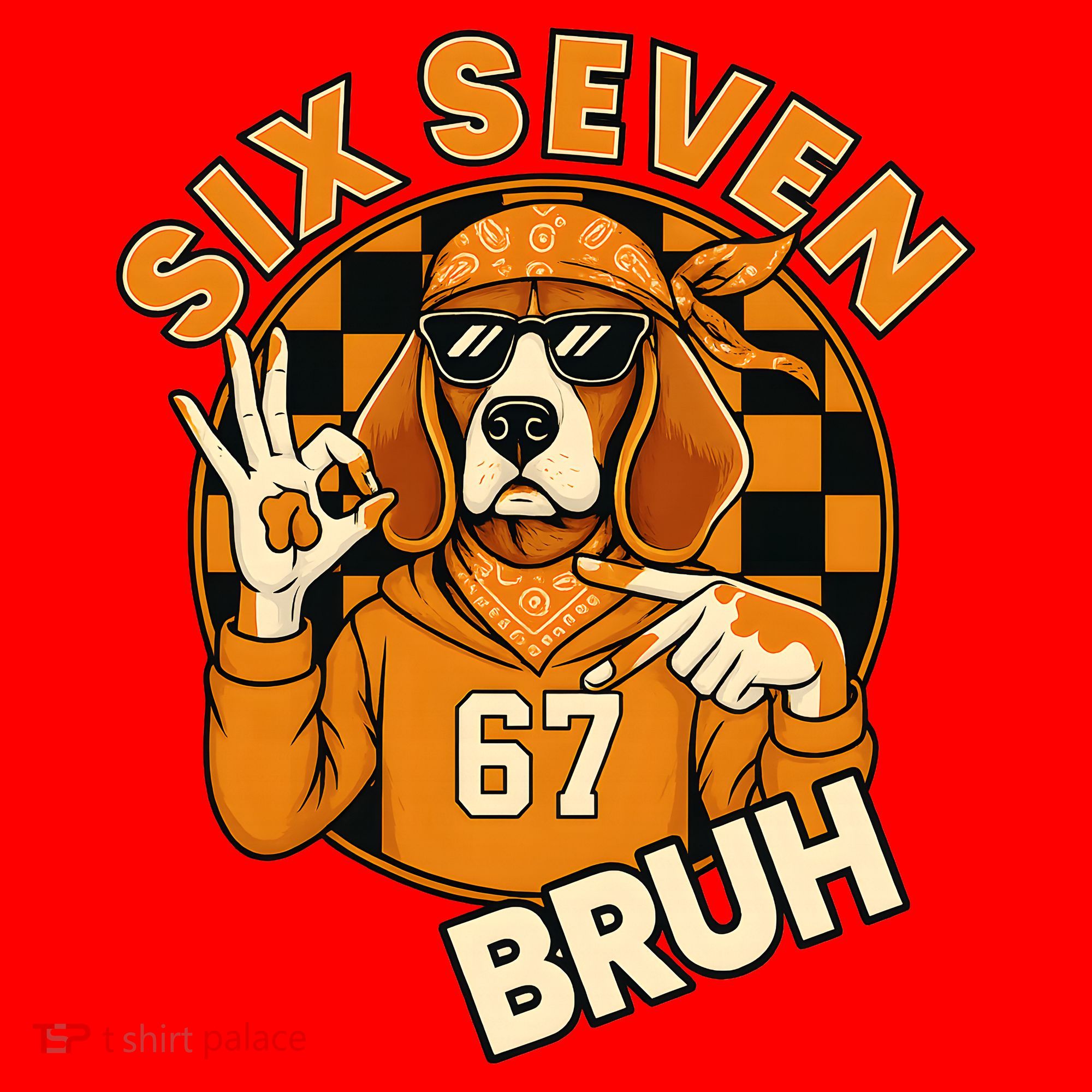 Six Seven 67 Dog 6-7 College Football Santa Hat