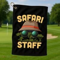 Safari Staff Art Zookeeper Costume Zoo Jungle Golf Towel thumb 1
