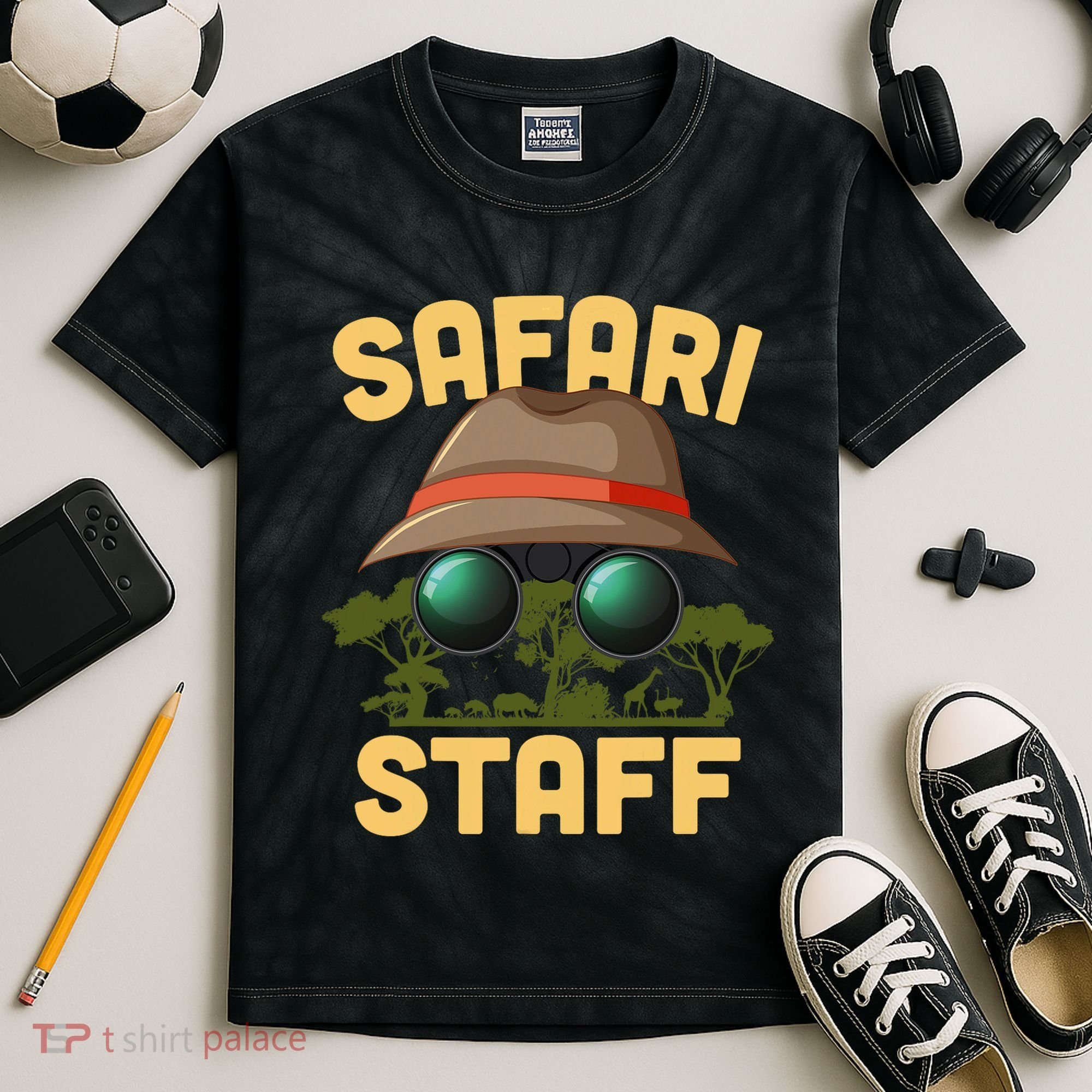 Safari Staff Art Zookeeper Costume Zoo Jungle Kids Tie-Dye T-Shirt