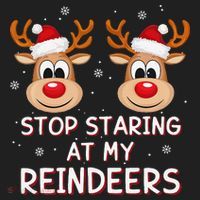 Stop Staring At My Reindeers Dirty Xmas Boob Joke Tumbler thumb 3