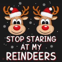 Stop Staring At My Reindeers Dirty Xmas Boob Joke Tote Bag thumb 4