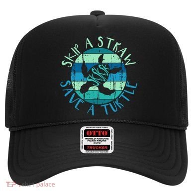 Sksksk Skip A Straw Save A Turtle Vintage Turtle Gift Great Gift Hat