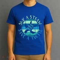 Sksksk Skip A Straw Save A Turtle Vintage Turtle Gift Great Gift T-Shirt thumb 3