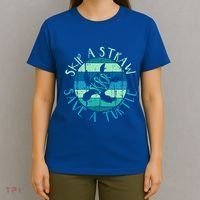 Sksksk Skip A Straw Save A Turtle Vintage Turtle Gift Great Gift T-Shirt thumb 4