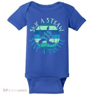 Sksksk Skip A Straw Save A Turtle Vintage Turtle Gift Great Gift Baby Bodysuit
