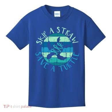 Sksksk Skip A Straw Save A Turtle Vintage Turtle Gift Great Gift Kids T-Shirt