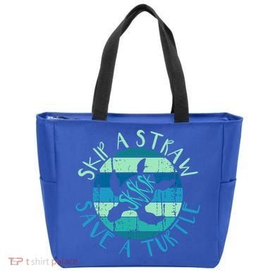 Sksksk Skip A Straw Save A Turtle Vintage Turtle Gift Great Gift Tote Bag