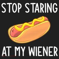Stop Staring At My Wiener Funny Joke Sarcastic Hat thumb 2