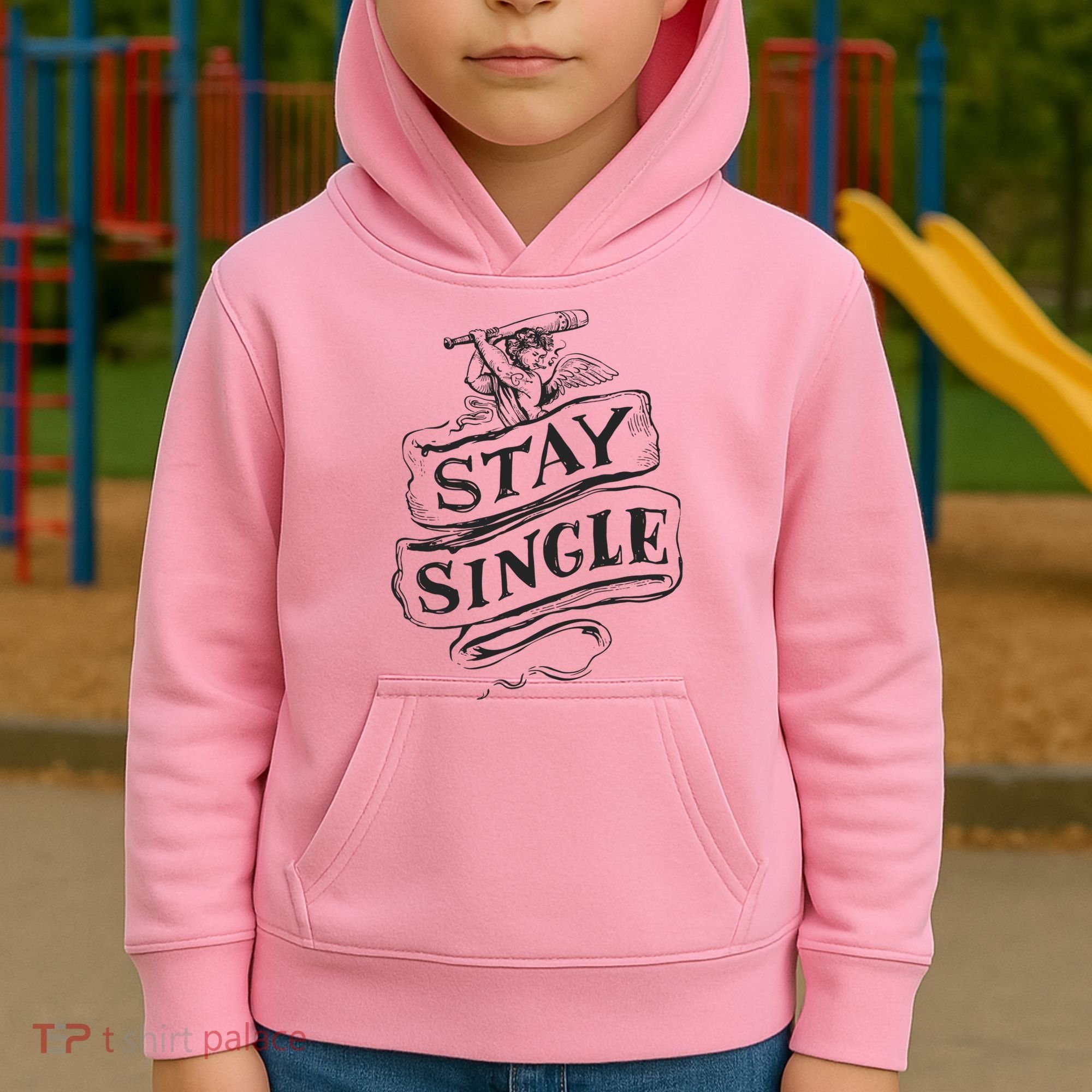 Stay Single Anti Valentine's Day Kids Hoodie