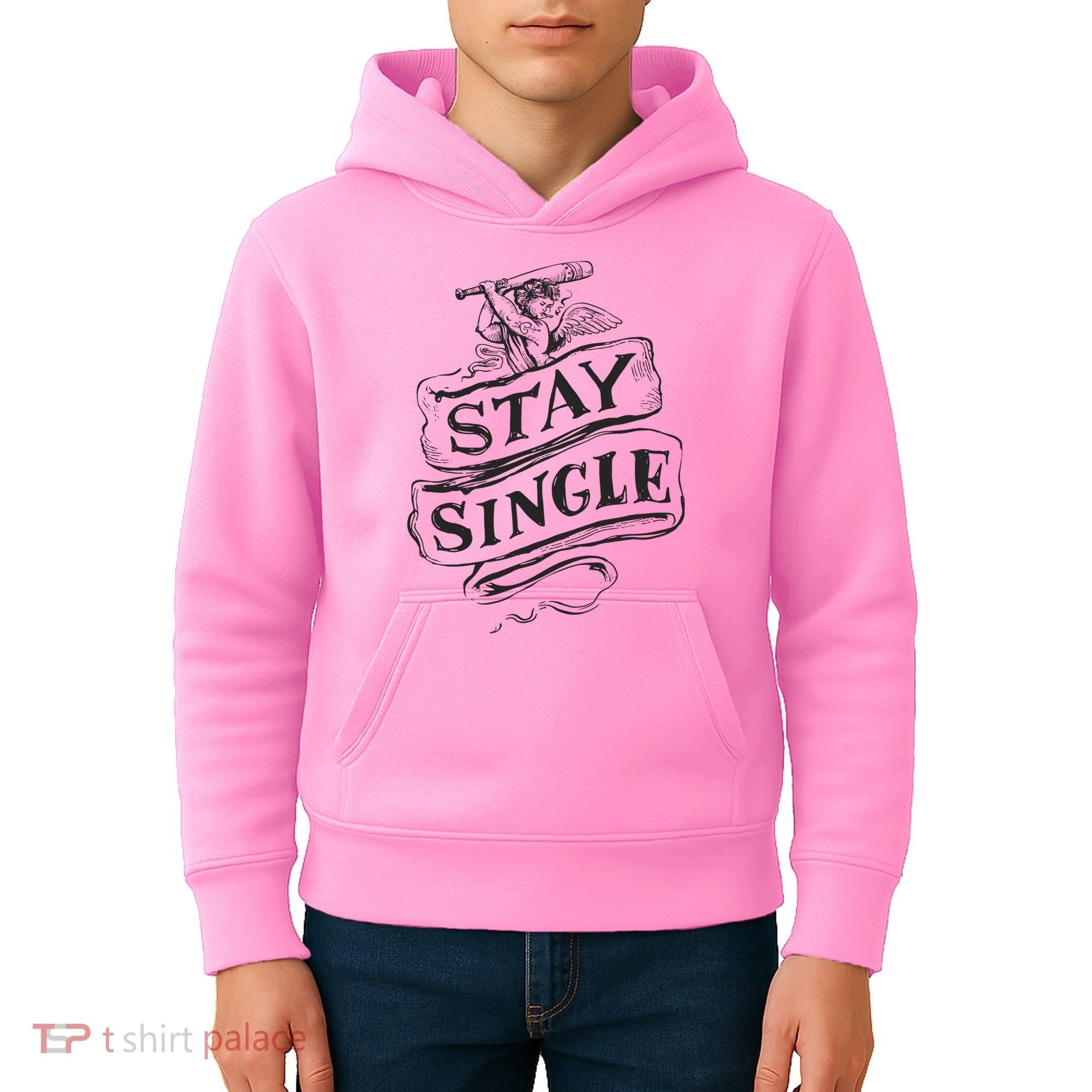 Stay Single Anti Valentine's Day Kids Hoodie