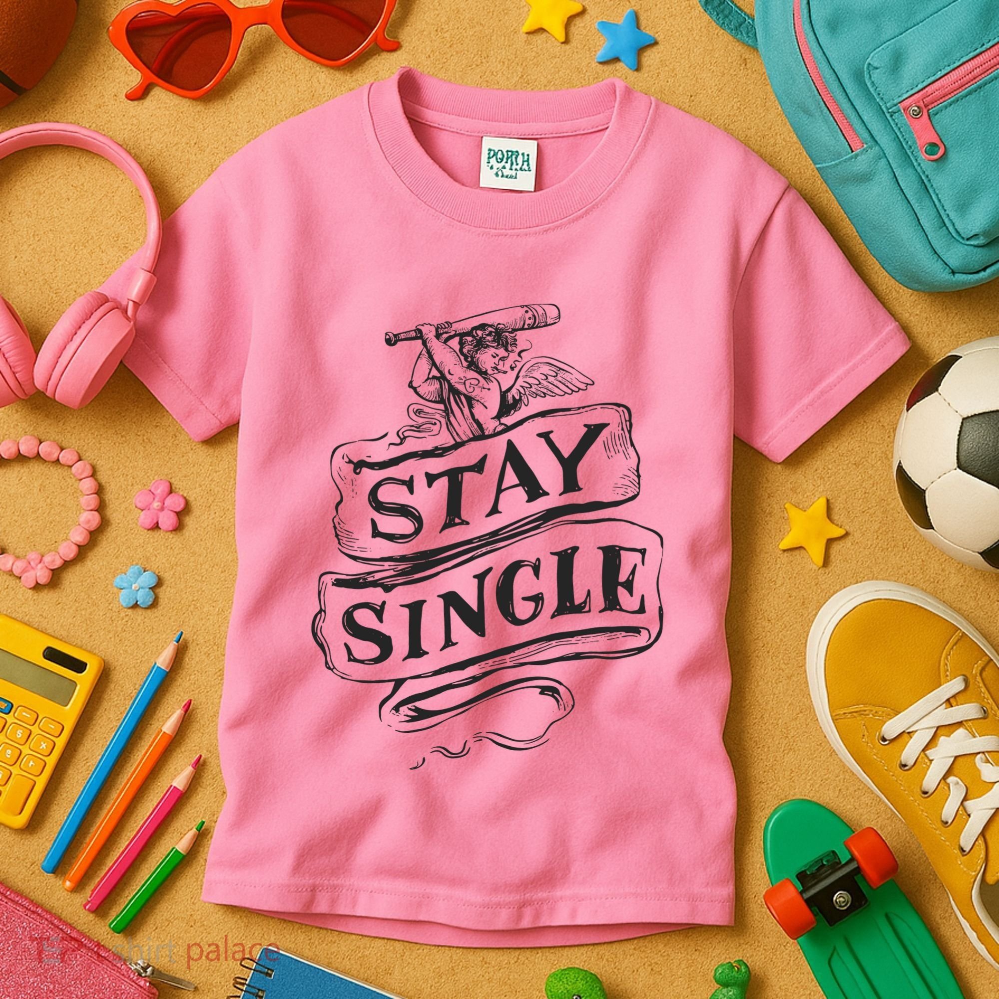 Stay Single Anti Valentine's Day Kids T-Shirt
