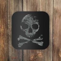 Scary Skull And Crossbones Grunge Style Gothic Creepy Spooky Coaster thumb 0
