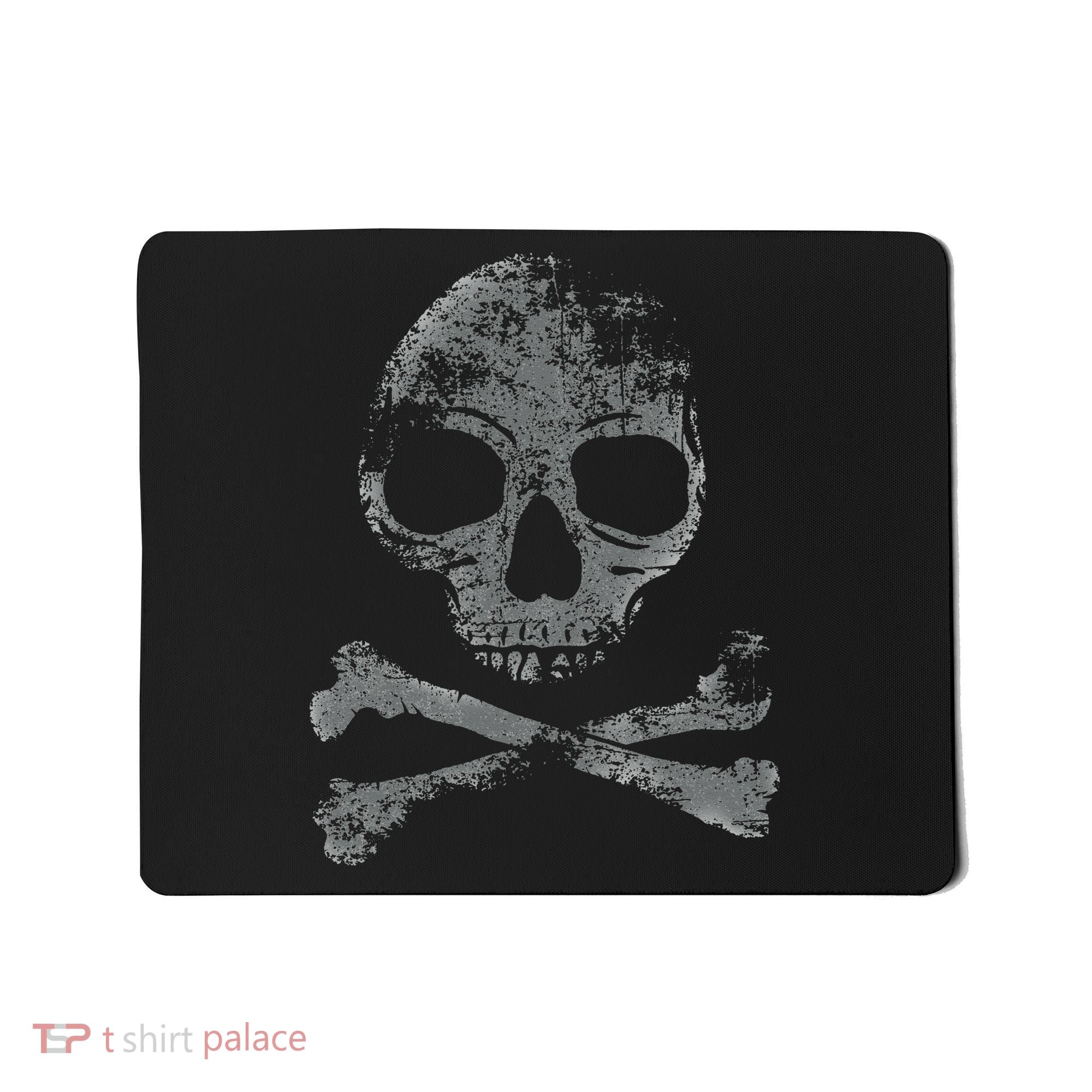 Scary Skull And Crossbones Grunge Style Gothic Creepy Spooky Mousepad
