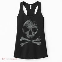Scary Skull And Crossbones Grunge Style Gothic Creepy Spooky Women's Tank Top thumb 0
