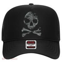 Scary Skull And Crossbones Grunge Style Gothic Creepy Spooky Hat thumb 0