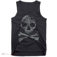 Scary Skull And Crossbones Grunge Style Gothic Creepy Spooky Tank Top thumb 0