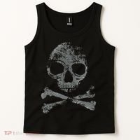 Scary Skull And Crossbones Grunge Style Gothic Creepy Spooky Tank Top thumb 2