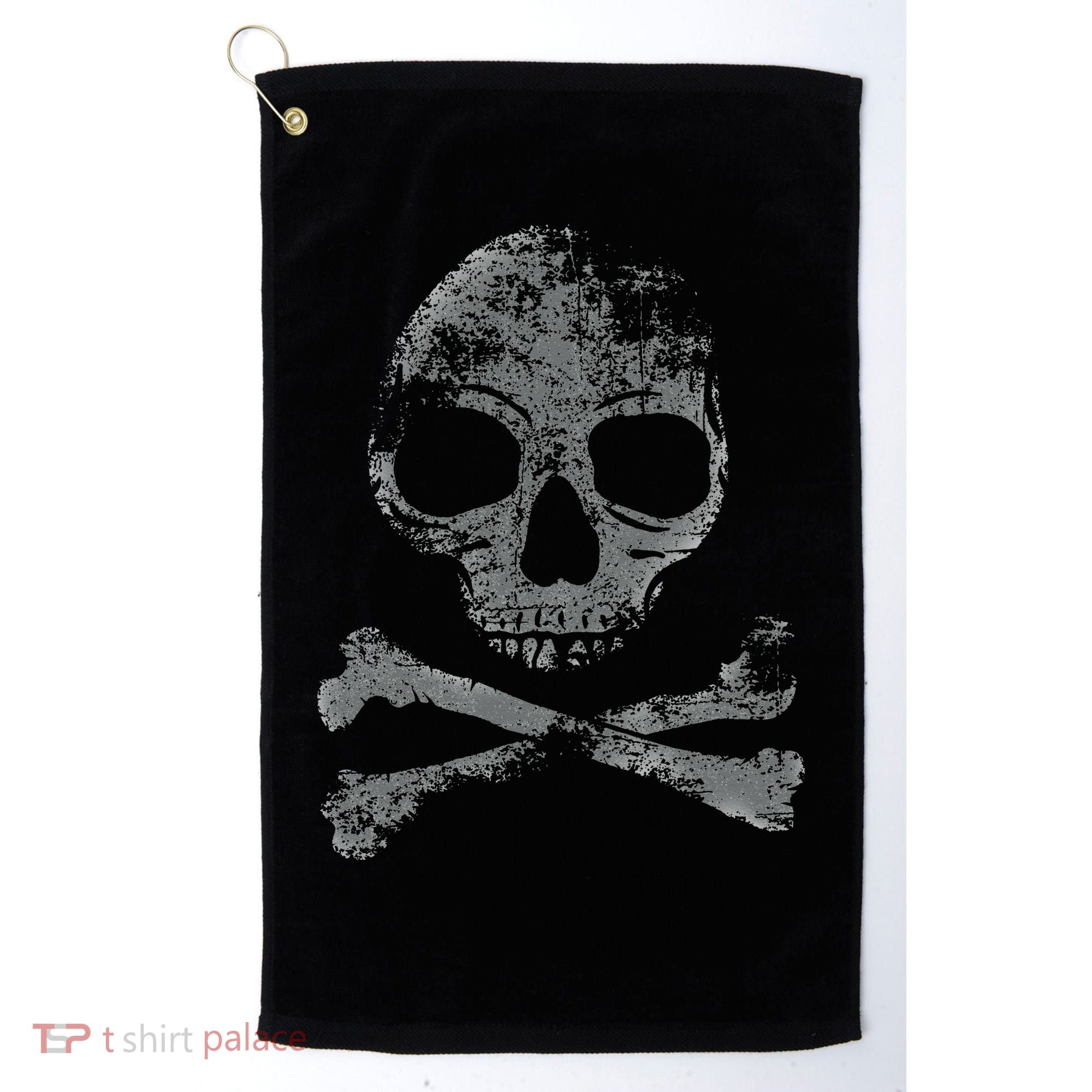 Scary Skull And Crossbones Grunge Style Gothic Creepy Spooky Golf Towel