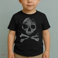 Scary Skull And Crossbones Grunge Style Gothic Creepy Spooky Toddler T-Shirt thumb 2