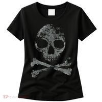 Scary Skull And Crossbones Grunge Style Gothic Creepy Spooky Women's T-Shirt thumb 0