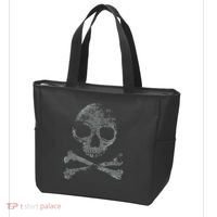 Scary Skull And Crossbones Grunge Style Gothic Creepy Spooky Tote Bag thumb 3