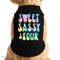 Sweet Sassy And Four 4th Birthday Girl Tie Dye 4 Year Old Doggie Tank thumb 0