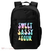 Sweet Sassy And Four 4th Birthday Girl Tie Dye 4 Year Old Backpack thumb 0