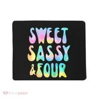 Sweet Sassy And Four 4th Birthday Girl Tie Dye 4 Year Old Mousepad thumb 0