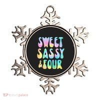 Sweet Sassy And Four 4th Birthday Girl Tie Dye 4 Year Old Ornament thumb 0