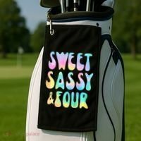 Sweet Sassy And Four 4th Birthday Girl Tie Dye 4 Year Old Golf Towel thumb 2
