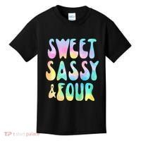 Sweet Sassy And Four 4th Birthday Girl Tie Dye 4 Year Old Kids T-Shirt thumb 0