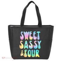 Sweet Sassy And Four 4th Birthday Girl Tie Dye 4 Year Old Tote Bag thumb 0